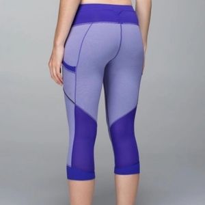 Lululemon for fun purple crop leggings